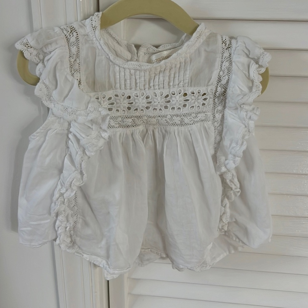 LoveShackFancy White Lace Blouse 18-24 months